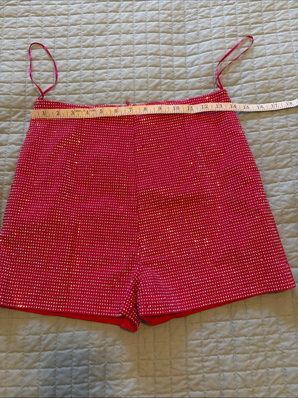 Sequin High-Waist Shorts in Hot Pink - Picture 6 of 7